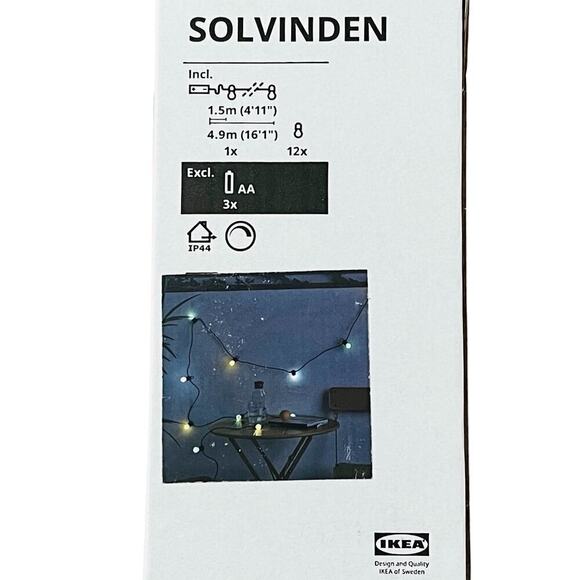 IKEA SOLVINDEN LED Multicolor String Light with 12 lights, Outdoor - Picture 2 of 5